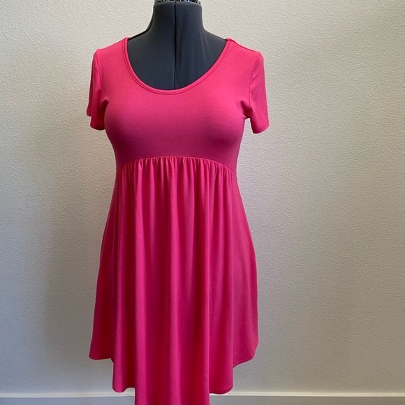BasicUSA Daily Wear Hi-Low Swing-T Pockets Dress Womens Small Pink Dress - Picture 8 of 10